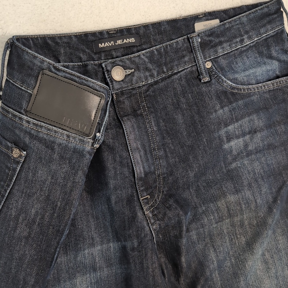 Mavi‎ Jeans Men's 42x32  Matt Fit Relaxed Straight Leg Dark Wash Comfort